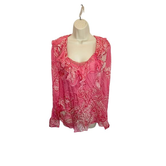 Hemant and Nandita Pink Floral Top with Cami NWT- Size XS - Picture 3 of 16